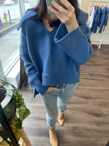 Spring Blue Knit Sweater