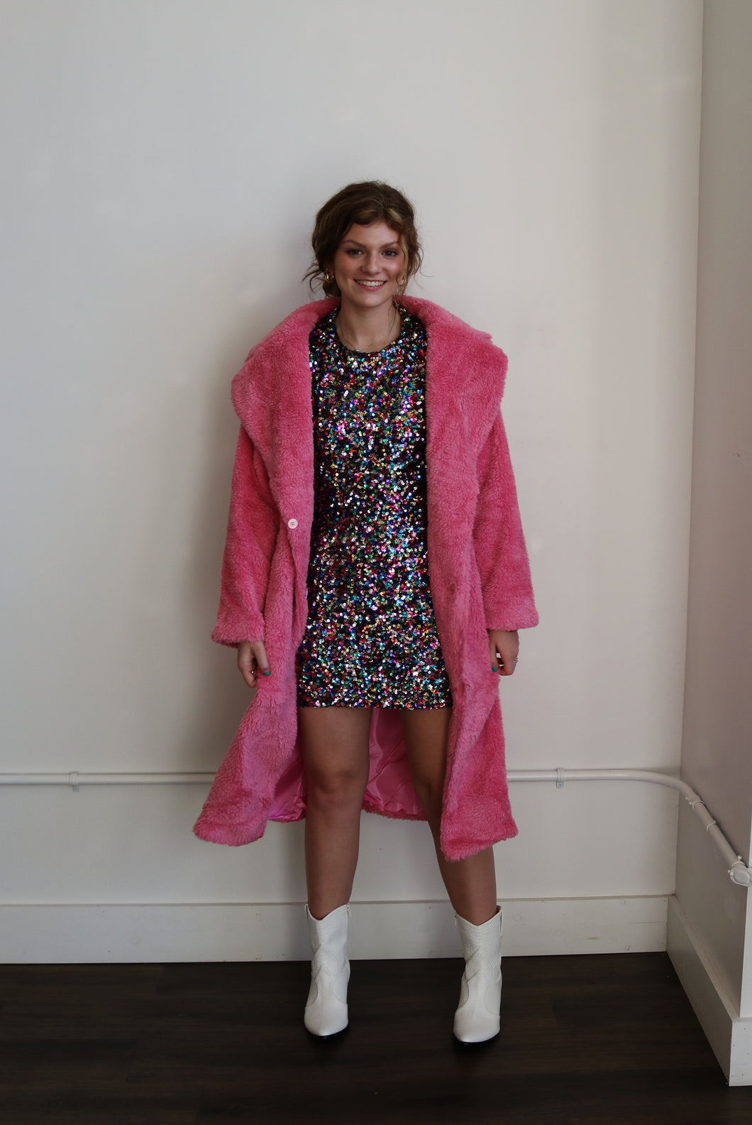 Pink Cosmo Teddy Coat